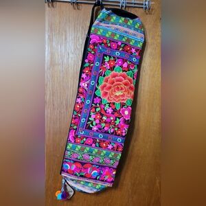 Embroidered Bright Floral Yoga Mat Bag Made In Thailand (0486-0489)